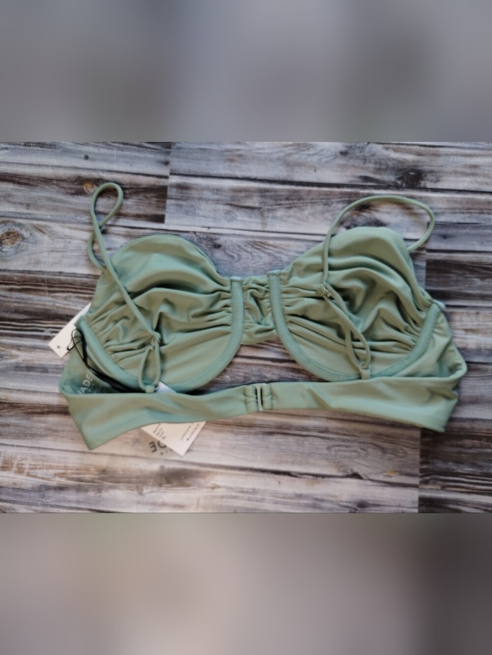 Jade Sage Green Ruched Swim Top - Picture 2 of 6